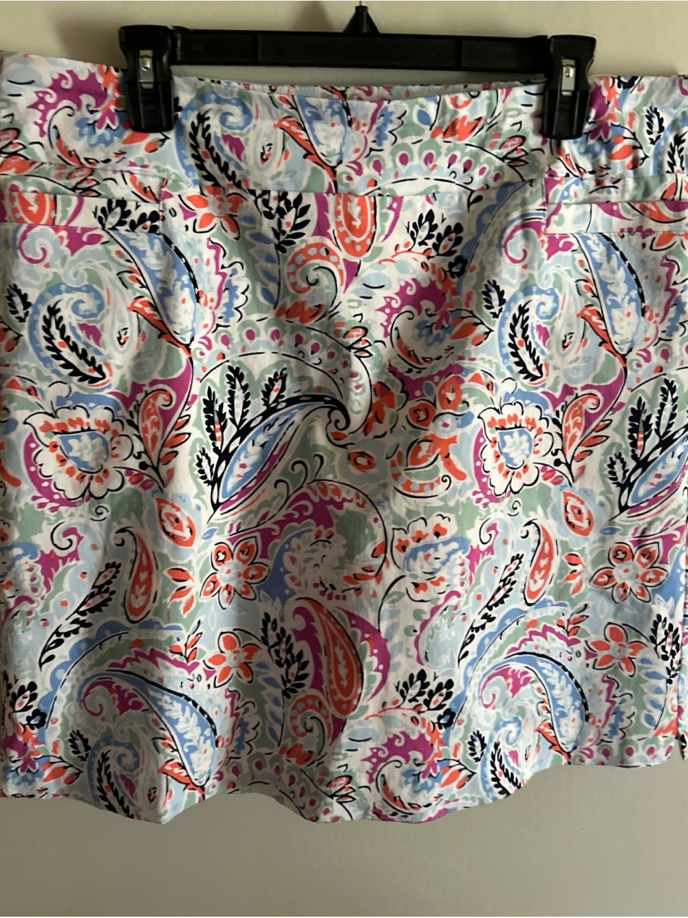 Kim Rogers Paisley Print Skort in Light Blue Multi